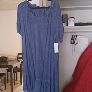 Mlle Gabrielle - Size 3X Long Flowing Blue Dress
